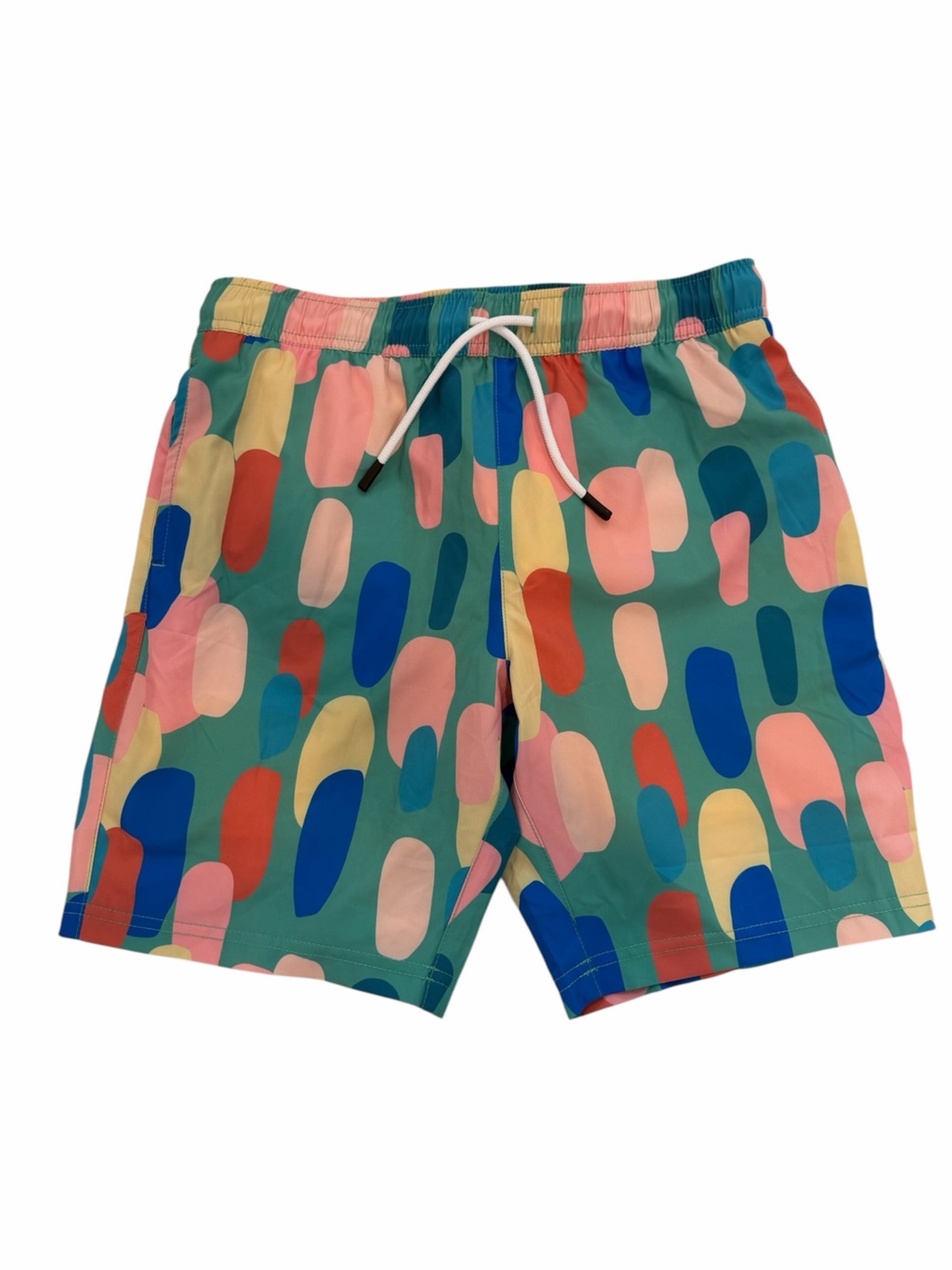 Kids Multicolor Abstract Print Swim Trunks